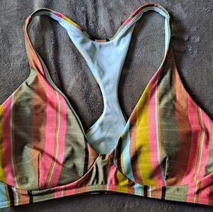 Prana Striped Bikini Swim Top